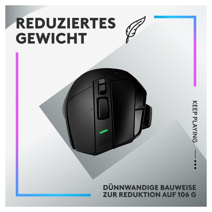 Logitech G502 X Plus Ratón Inalámbrico HERO 25K Negro 6