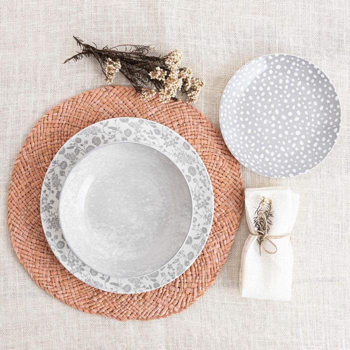 Bidasoa Vajilla Porcelana Aquilea 12 Piezas 4 Personas Gris 4