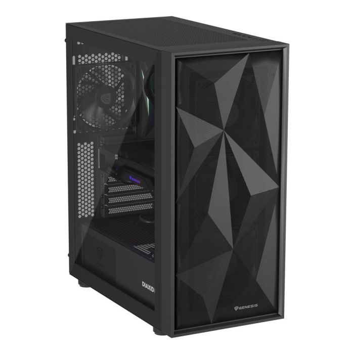 Genesis Diaxid 605F Caja Gaming Midi Tower para placas ATX/Micro-ATX/Mini-ITX con 5 Ventiladores incluidos y Cristal Templado 9