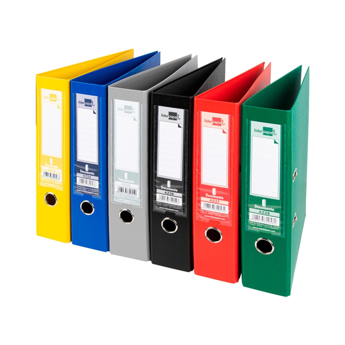 Liderpapel Archivador de palanca A4 Documenta Classic forrado PVC con Rado lomo 75 mm colores surtidos 1