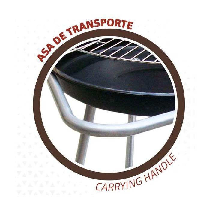 Aktive Barbacoa de Carbón Redonda 51x51x82 cm 1