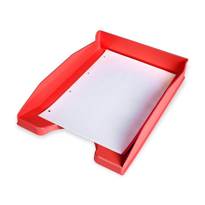 Bandeja Sobremesa Plastico Q-Connect Rojo Opaco 240x70x340 mm 6 unidades 2