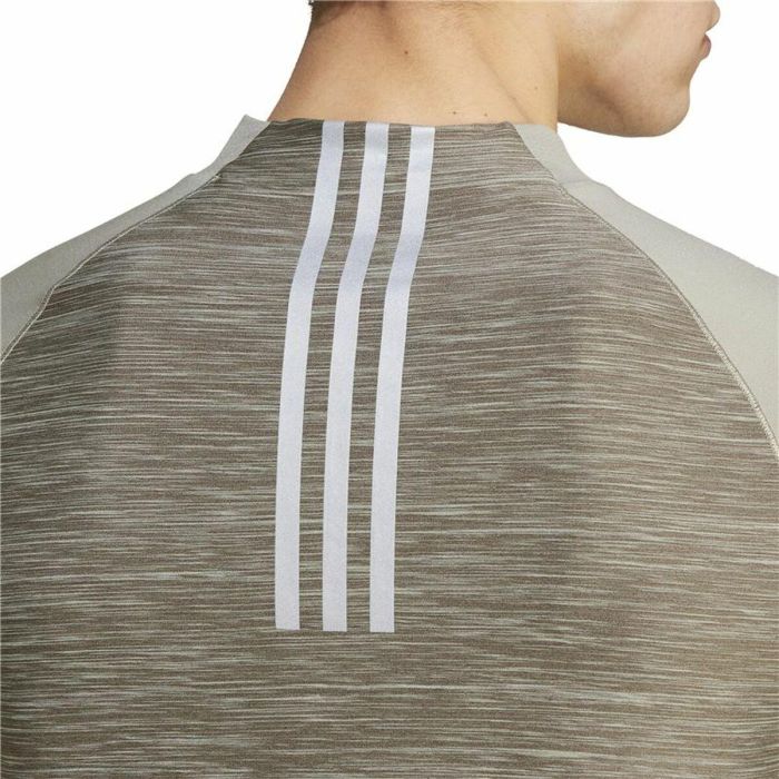 Camiseta de Manga Larga Hombre Adidas Gym+ 3 Bandas 1/4Zip Marrón 1 Camiseta de Manga Larga Hombre Adidas Gym+ 3 Bandas 1/4Zip Marrón 1