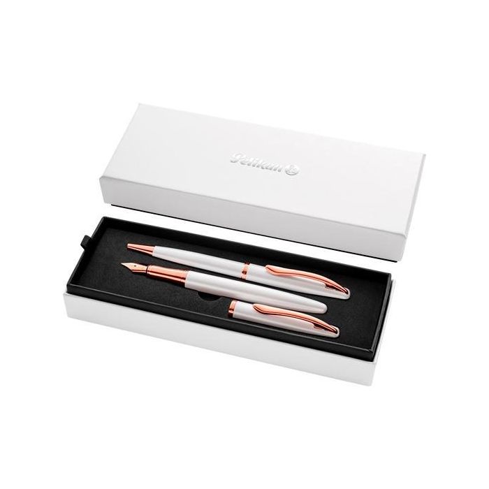 Juego Boligrafo+Pluma Pelikan Noble Perla (821865) 5 unidades