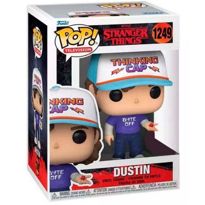 FUNKO Figura POP Stranger Things Dustin Exclusiva Vinilo 9cm en Caja con Ventana