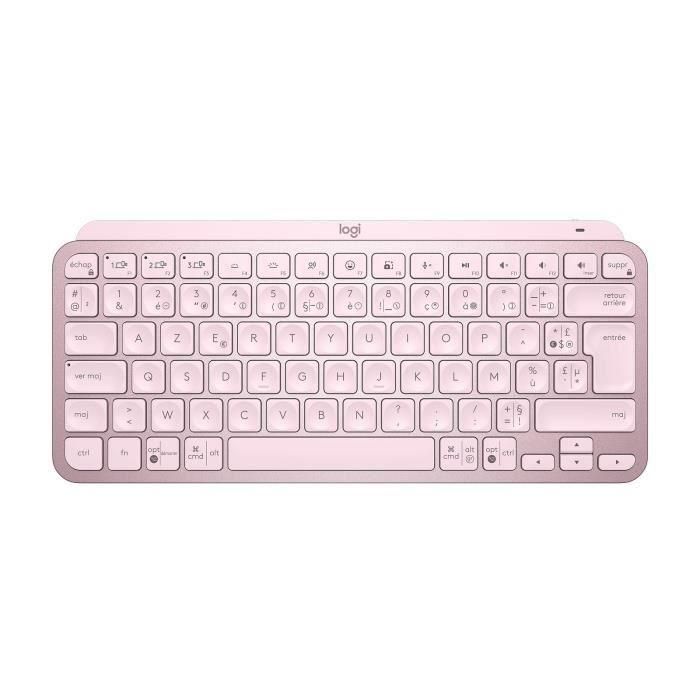 Teclado inalámbrico Logitech - MX Keys Mini - PINK - Compacto, Bluetooth, retroiluminado para MAC, iOS, Windows, Linux, Android