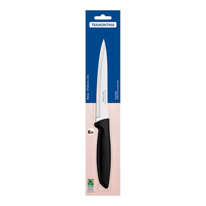 Tramontina Cuchillo Utility Plenus Negro 153 mm Acero Inoxidable Mango Polipropileno 1