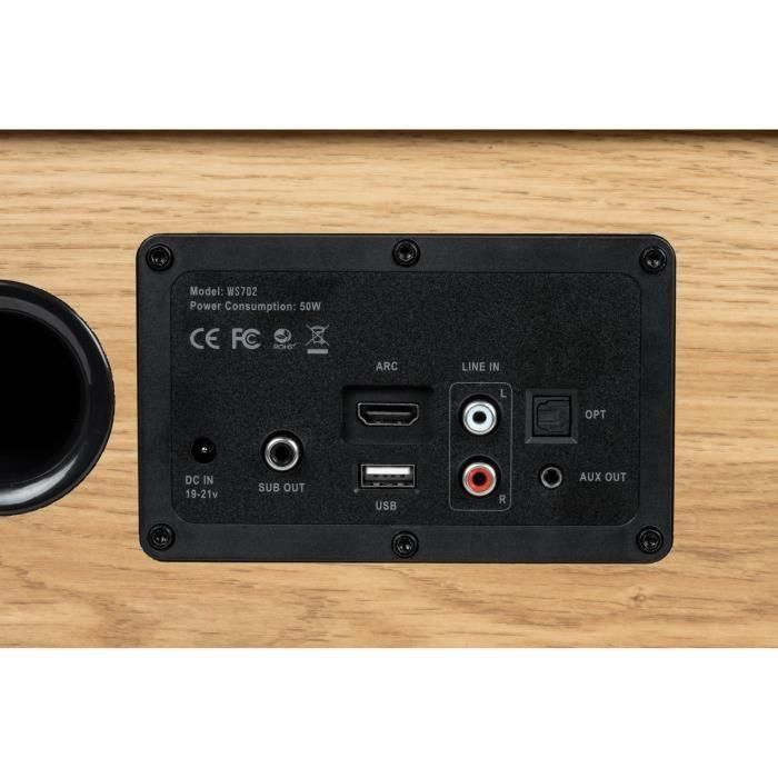 Thomson WS702 Altavoz Inalámbrico Bluetooth 150W Madera, con conexiones RCA, USB, AUX-IN y entrada de audio para TV 2
