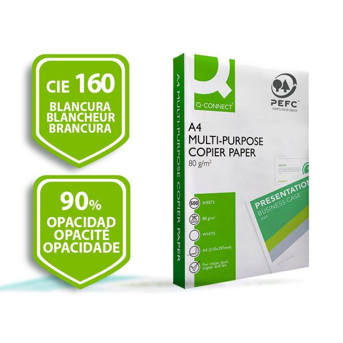 Papel Fotocopiadora Q-Connect Economy Din A4 80 gramos Paquete De 500 Hojas 240 unidades 1