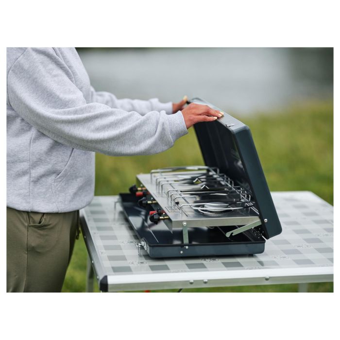 CAMPINGAZ Camping Kitchen 2 Grill & Go CV - Parrilla y cocina de camping rectangular de metal, 490x350x100 mm, 5.5 kg