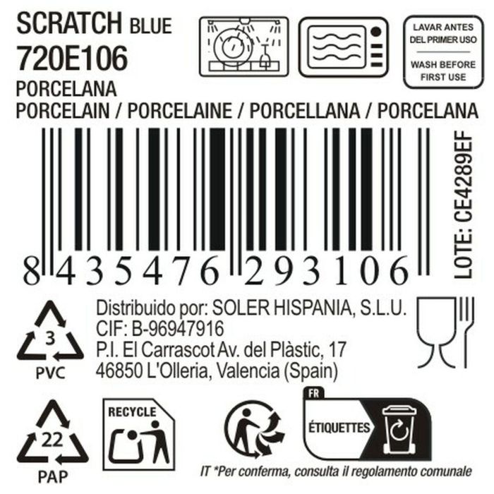 Fuente de Cocina La Mediterránea Scratch blue (8 Unidades) 2 Fuente de Cocina La Mediterránea Scratch blue (8 Unidades) 2