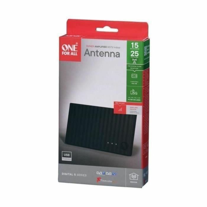Antena interior amplificada - UNA PARA TODOS - Con un alcance de recepción de 25 km - Señal de recepción brillante 1 Antena interior amplificada - UNA PARA TODOS - Con un alcance de recepción de 25 km - Señal de recepción brillante 1
