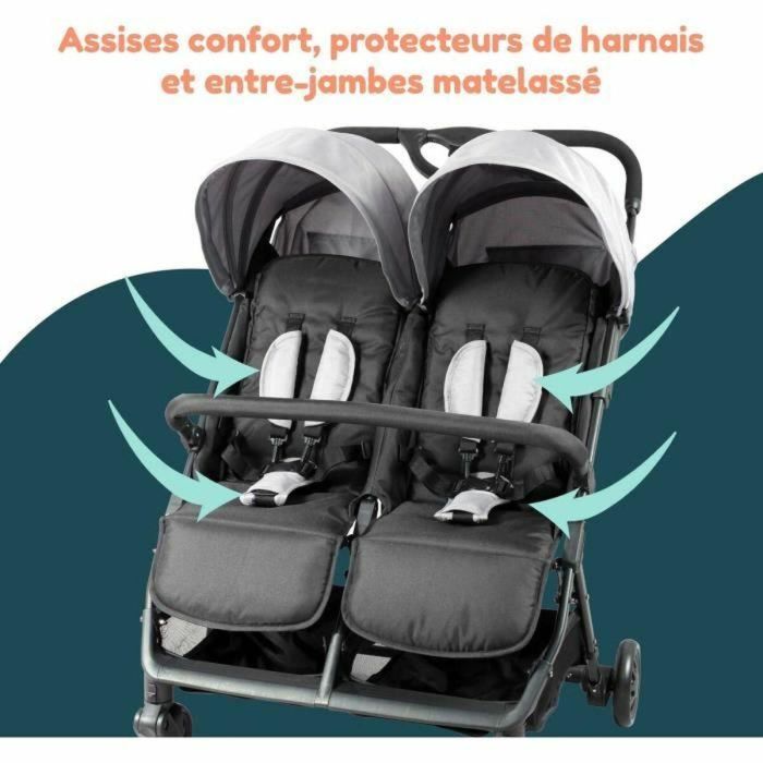 Cochecito doble BAMBISOL - Para gemelos y niños de edades cercanas desde el nacimiento hasta los 36 meses 3 Cochecito doble BAMBISOL - Para gemelos y niños de edades cercanas desde el nacimiento hasta los 36 meses 3