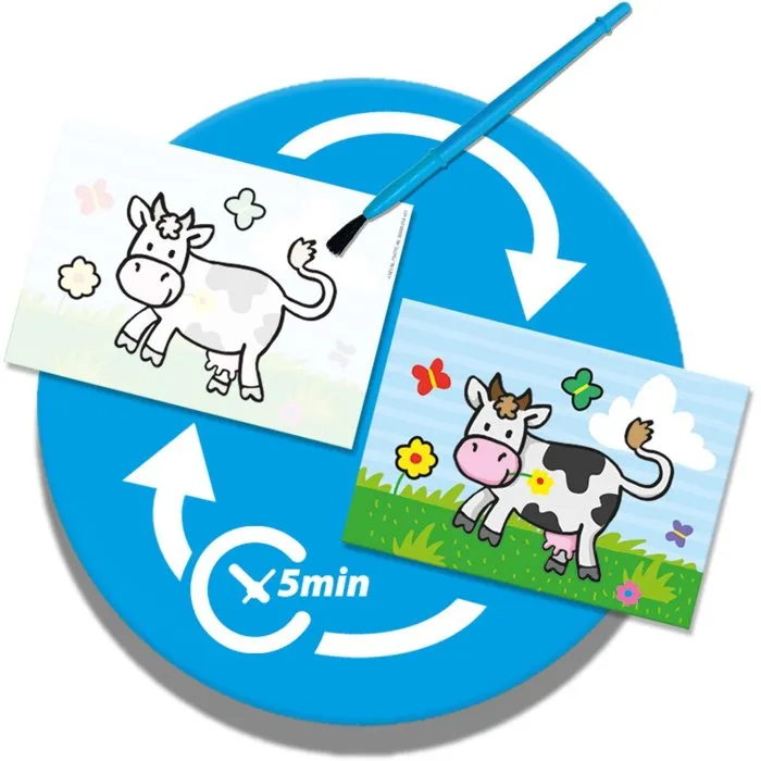 Ses Creative 14455 Colorear en el Agua Animales de Granja - Juego de Pintura Mágica Reutilizable con Pincel 3