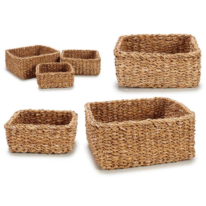Set 3 Cestos Cuadrados Giftdecor - Alga de Mar, Marrón - 27x13x27cm, 23x23x12cm, 20x20x9cm (6 Unidades) Set 3 Cestos Cuadrados Giftdecor - Alga de Mar, Marrón - 27x13x27cm, 23x23x12cm, 20x20x9cm (6 Unidades)