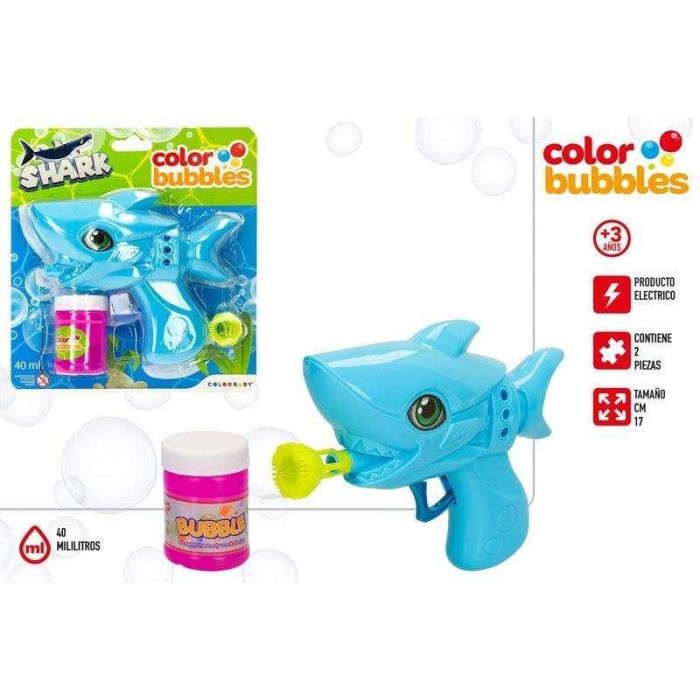 Pistola pompas tiburon eléctrica color bubbles 17 cm 1 Pistola pompas tiburon eléctrica color bubbles 17 cm 1