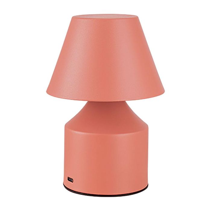 Fbright Lámpara LED de Mesa Táctil Recargable 3CCT, 2W 200 lm, Rosa Ø110x163mm, de Metal para Sobremesa