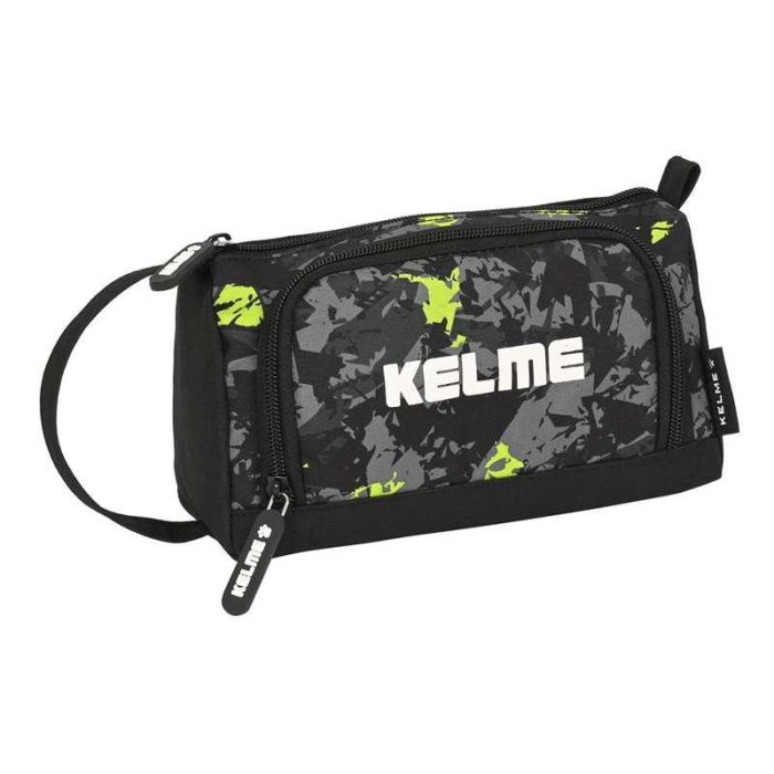 Estuche Escolar con Accesorios Kelme Jungle Negro Gris Lima 20 x 11 x 8.5 cm (32 Piezas)