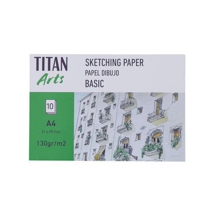 Titan Arts Papel De Dibujo Para Bocetos Basic A4 10H 130 Gr