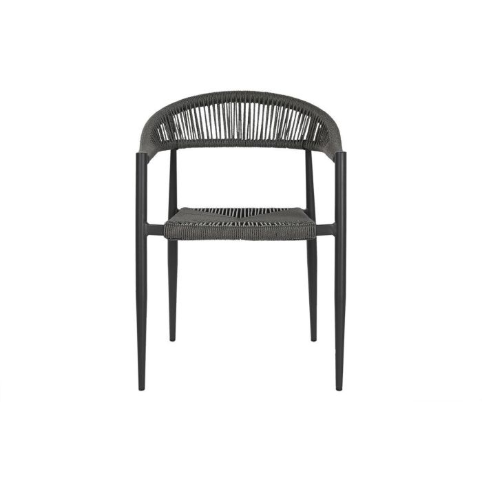 Silla de Jardín Home ESPRIT Negro Gris oscuro Aluminio Ratán 56 x 60 x 78 cm 1 Silla de Jardín Home ESPRIT Negro Gris oscuro Aluminio Ratán 56 x 60 x 78 cm 1