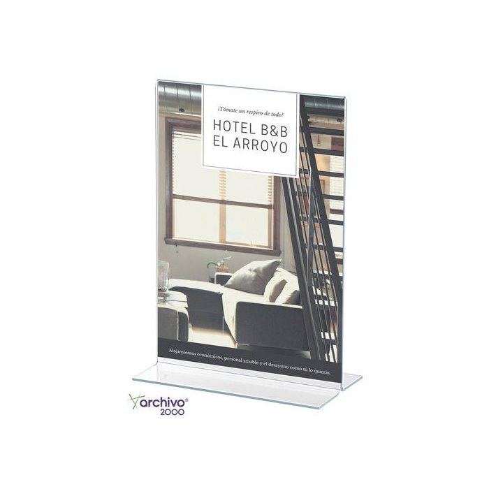 Archivo 2000 Expositor Sobremesa Forma T Din A4 Vertical 90x210x305 mm Cristal Transparente