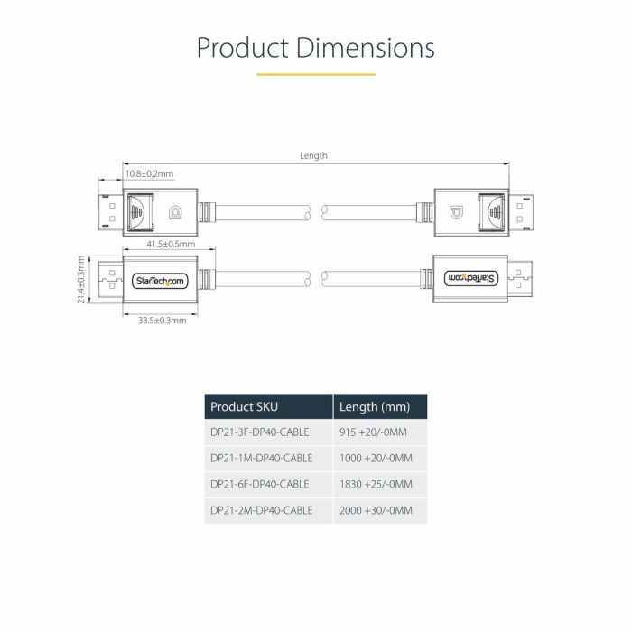 Cable USB Startech DP21-3M-DP40-CABLE Negro 3 m 2 Cable USB Startech DP21-3M-DP40-CABLE Negro 3 m 2