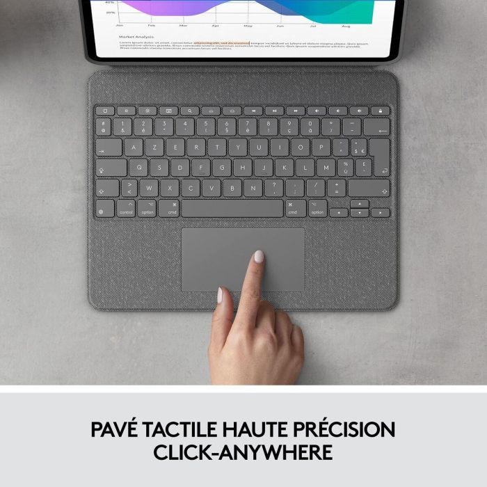 Logitech COMBO TOUCH IPAD AIR PRO 12.9 Teclado y Estuche para iPad Air y iPad Pro 12.9 con Trackpad y 4 Modos de Uso 14