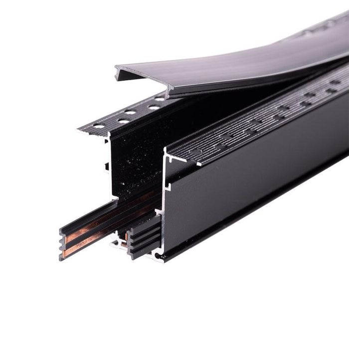 Carril Magnético Empotrado 20mm Negro 2M 3 Carril Magnético Empotrado 20mm Negro 2M 3