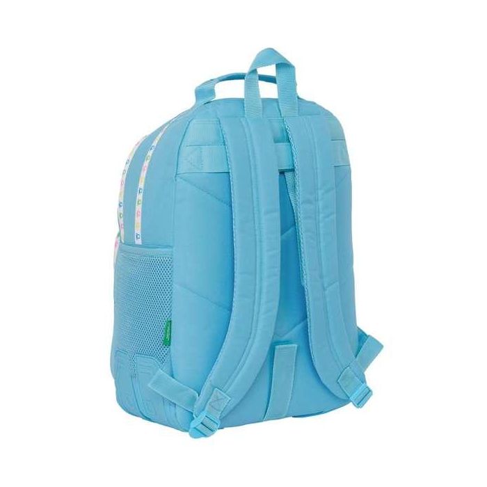 Mochila Escolar Benetton Spring Celeste 32 x 42 x 15 cm 1