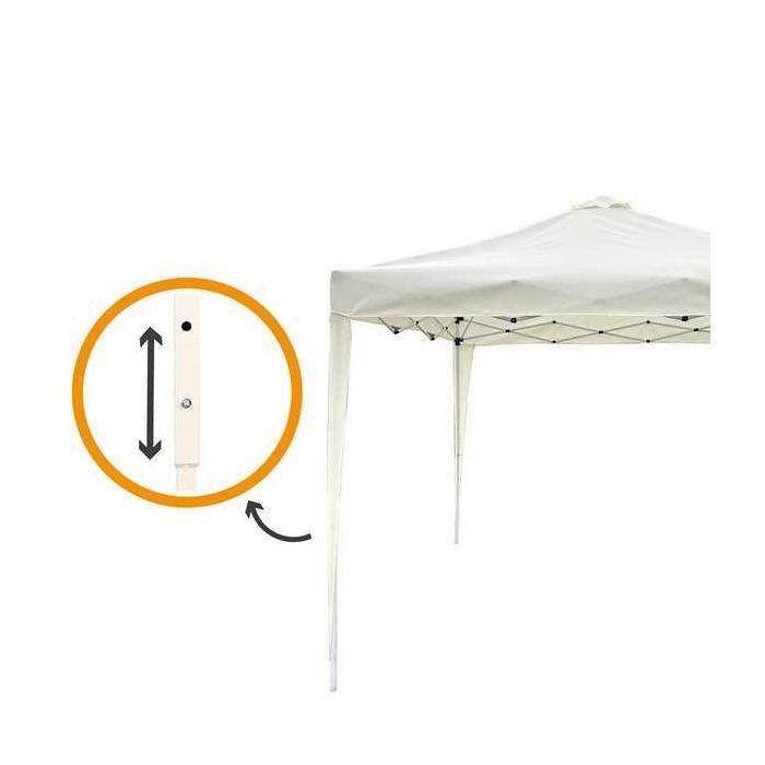 Max-air Cenador Plegable de Exterior con Chimenea Integrada 300x300x250 cm, Resistente Estructura de Acero y Techo de Tela