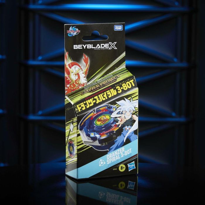 Hasbro Beyblade X Starter Pack X-Over Project Dranzer Spiral 3-80T, Top y Lanzador de Equilibrio, a Partir de 8 Años 1