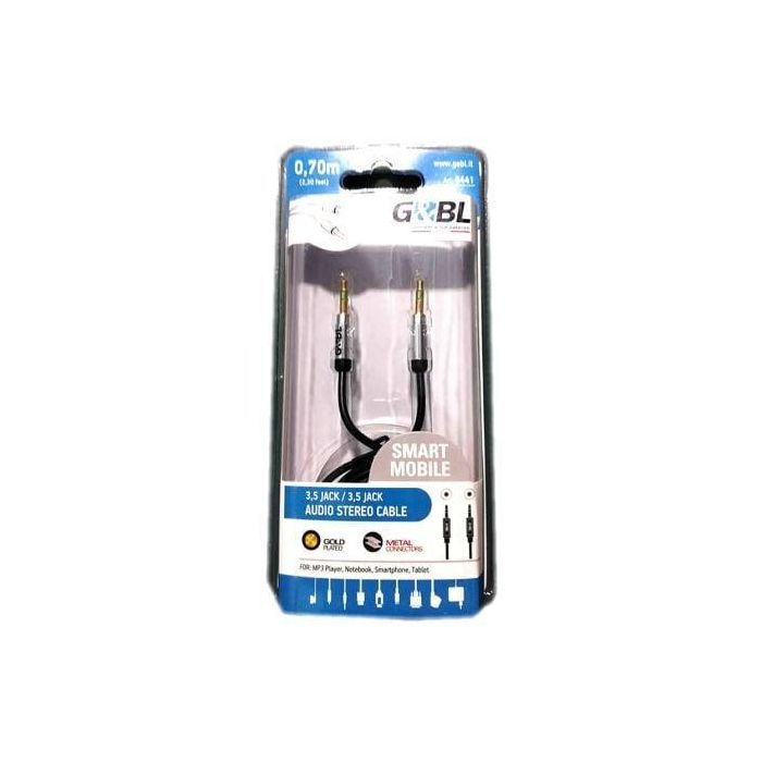 CABLE AUDIO GEBL ITCSJJS07 - 2*JACK 3.5 MACHO - 0.7M - SILVER CABLE AUDIO GEBL ITCSJJS07 - 2*JACK 3.5 MACHO - 0.7M - SILVER