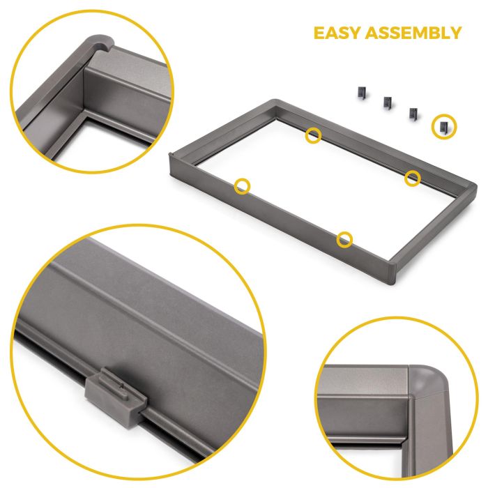 Emuca Kit de cajón metálico y bastidor regulable Quartz para armarios, guías de cierre suave y extracción total, Módulo 60cm, Acabado Titanio 9