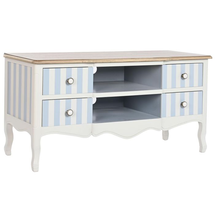 DKD Home Decor Mueble TV Mediterráneo Colección Bayona 2023 Madera Paulownia Blanco Azul Celeste 120x48x60 cm con 4 Cajones y 3 Puertas 0 DKD Home Decor Mueble TV Mediterráneo Colección Bayona 2023 Madera Paulownia Blanco Azul Celeste 120x48x60 cm con 4 Cajones y 3 Puertas 0