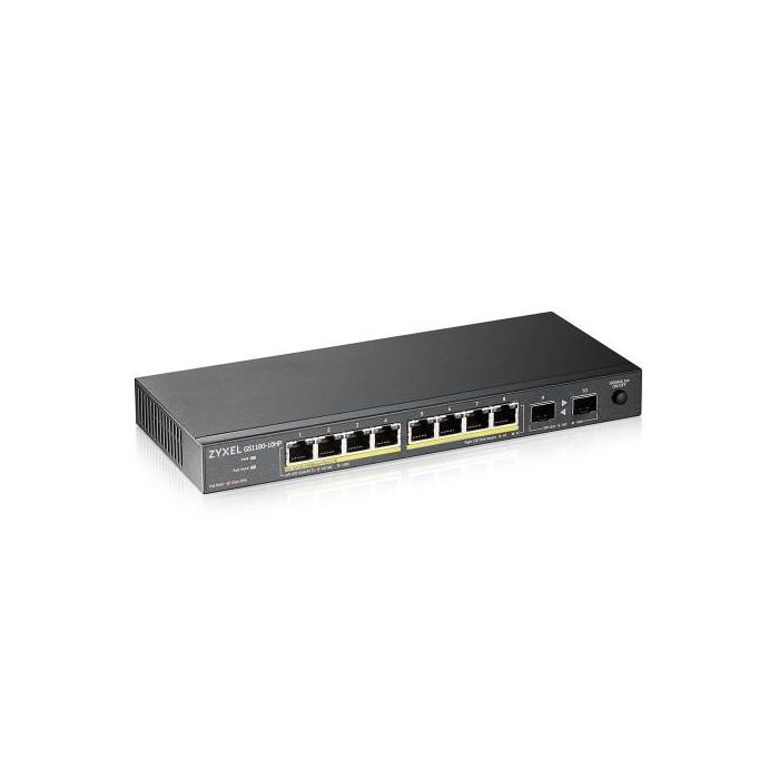 Zyxel GS1100-10HP v2 Switch No Administrado Gigabit Ethernet 8 Puertos PoE 130W Negro 1