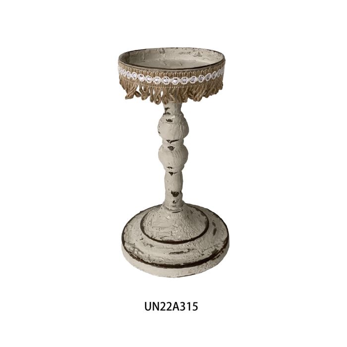 DKD Home Decor Portavela Neoclásico Blanco Metal 13 x 25 x 13 cm