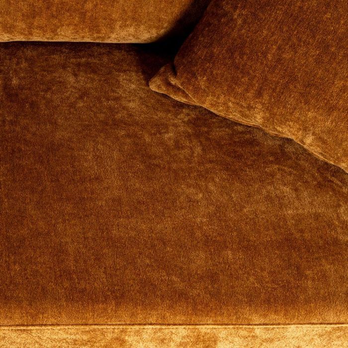 Sofá 3 Plazas Ocre Tejido-Madera 210 X 96 X 86 cm