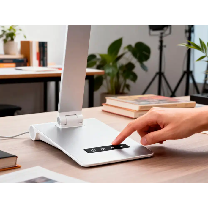 Q-connect Lámpara de Escritorio Sirio LED 13W 800 Lúmenes Táctil 3 Niveles Brillo Regulable Plata 8