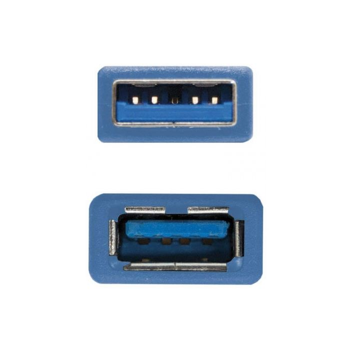 Cable Alargador USB NANOCABLE 10.01.0902-BL 2 m Azul (1 unidad) 2
