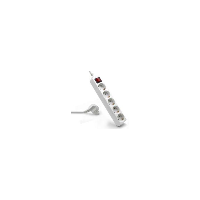 Ewent EW3916 Base Múltiple 5 Salidas AC, 1.5m Cable, Interruptor Integrado, 16A/3680W, Interior, Blanco Ewent EW3916 Base Múltiple 5 Salidas AC, 1.5m Cable, Interruptor Integrado, 16A/3680W, Interior, Blanco