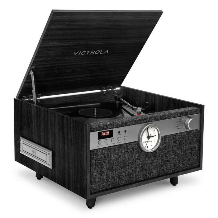 Victrola Tocadiscos Century con reloj Negro 24 Victrola Tocadiscos Century con reloj Negro 24