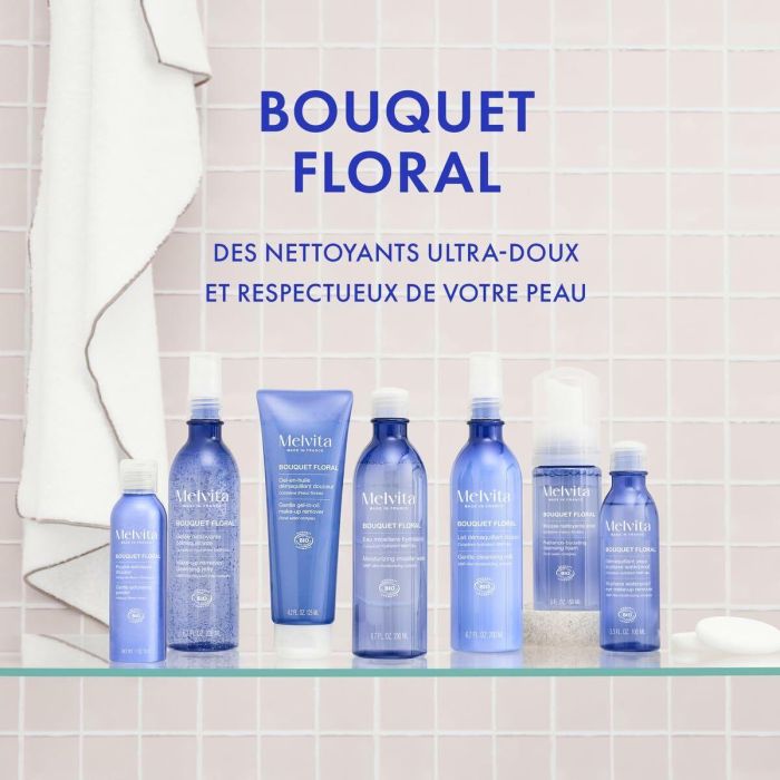 Melvita BOUQUET FLORAL Leche Desmaquillante Facial Orgánica Certificada Ecocert Detox Piel Seca Sensible Hidratante Calmante 200 ml 1