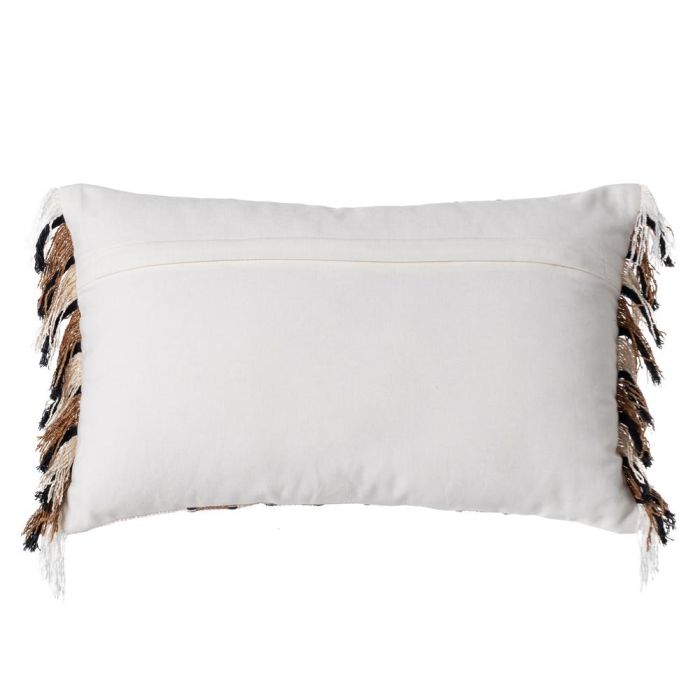 Cojín Blanco-Ocre Algodón/Terciopelo 30 X 50 cm