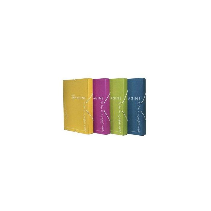 Carpeta De Proyectos Carchivo Immagine Carton Reciclado A4 Gomas 4 Cm Fucsia 2 unidades