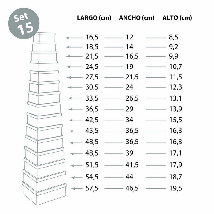Set 15 Cajas Ramo Versa 46.5x57.5x19.5 cm - Cartón (2 Unidades) 1 Set 15 Cajas Ramo Versa 46.5x57.5x19.5 cm - Cartón (2 Unidades) 1