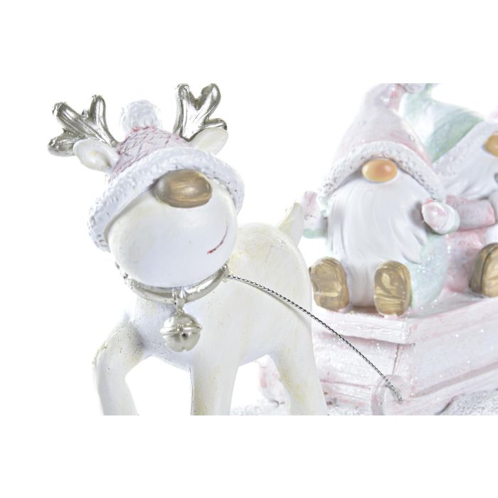 Figura Navidad Fantasia DKD Home Decor Rosa Blanco 7 x 11.5 x 23 cm 1