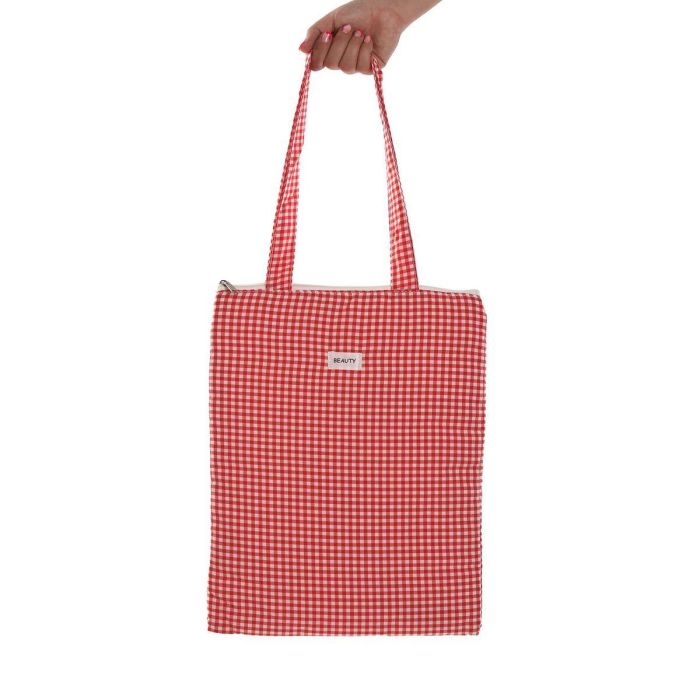 Bolso Mujer Versa Vichy Rojo 40 x 33 cm