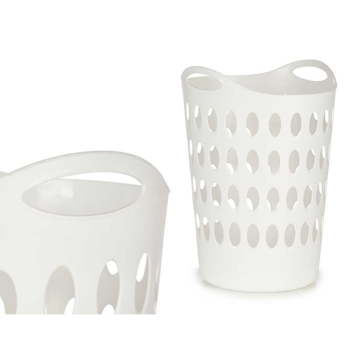 Kipit Cesto de Plástico Blanco con Asas, 50L, 44x56x42 cm (12 Unidades) 0 Kipit Cesto de Plástico Blanco con Asas, 50L, 44x56x42 cm (12 Unidades) 0