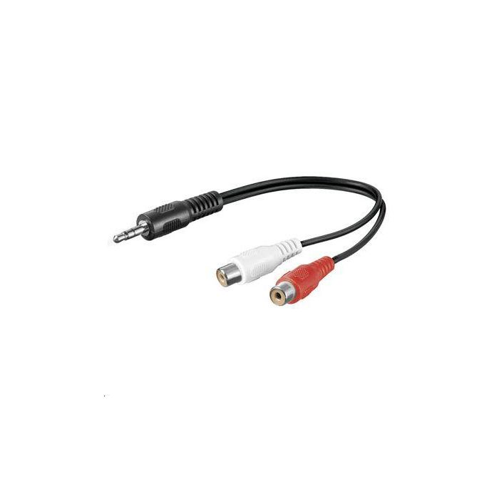 MicroConnect Audio adapter Cable; 3.5 mm male to RCA female, 0.2m MicroConnect Audio adapter Cable; 3.5 mm male to RCA female, 0.2m
