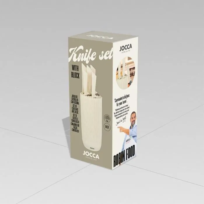 Jocca Taco de Polipropileno para 5 Cuchillos Beige JOC8435253586605 4 Jocca Taco de Polipropileno para 5 Cuchillos Beige JOC8435253586605 4